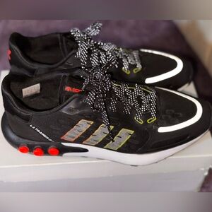 Adidas LA Trainer III 3 Sneakers Mens Running Shoes Black Solar Red *USED*